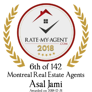 Top Rated Montreal Real Estate Agent Badge for Asal Jami verified on 2020-02-24 by Rate-My-Agent.com
