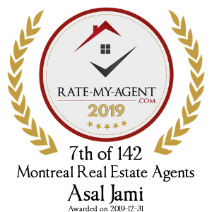 Top Rated Montreal Real Estate Agent Badge for Asal Jami verified on 2020-02-24 by Rate-My-Agent.com