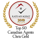 Top 50 Canadian Agent Badge for Chris Gehl verified on 2020-01-24 by Rate-My-Agent.com